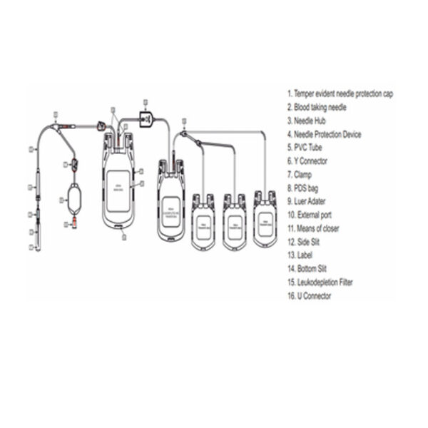 BC1006-Quadruple blood bag with Whole Blood Filter