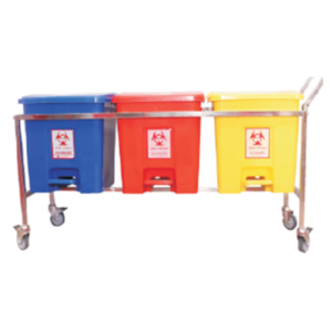 MW1100 – 32ltr SS 3 Bin Set With Wheel and Handle